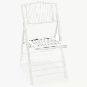 Bamboo Folding Chair – White