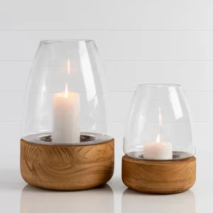 Brown Timber Candle Holder – Small