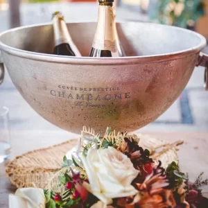 Champagne Bowl – Large Brush Silver ‘Cuvee De Champagne’