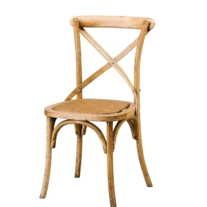 Rattan Crossback Chairs – Wood/Natural